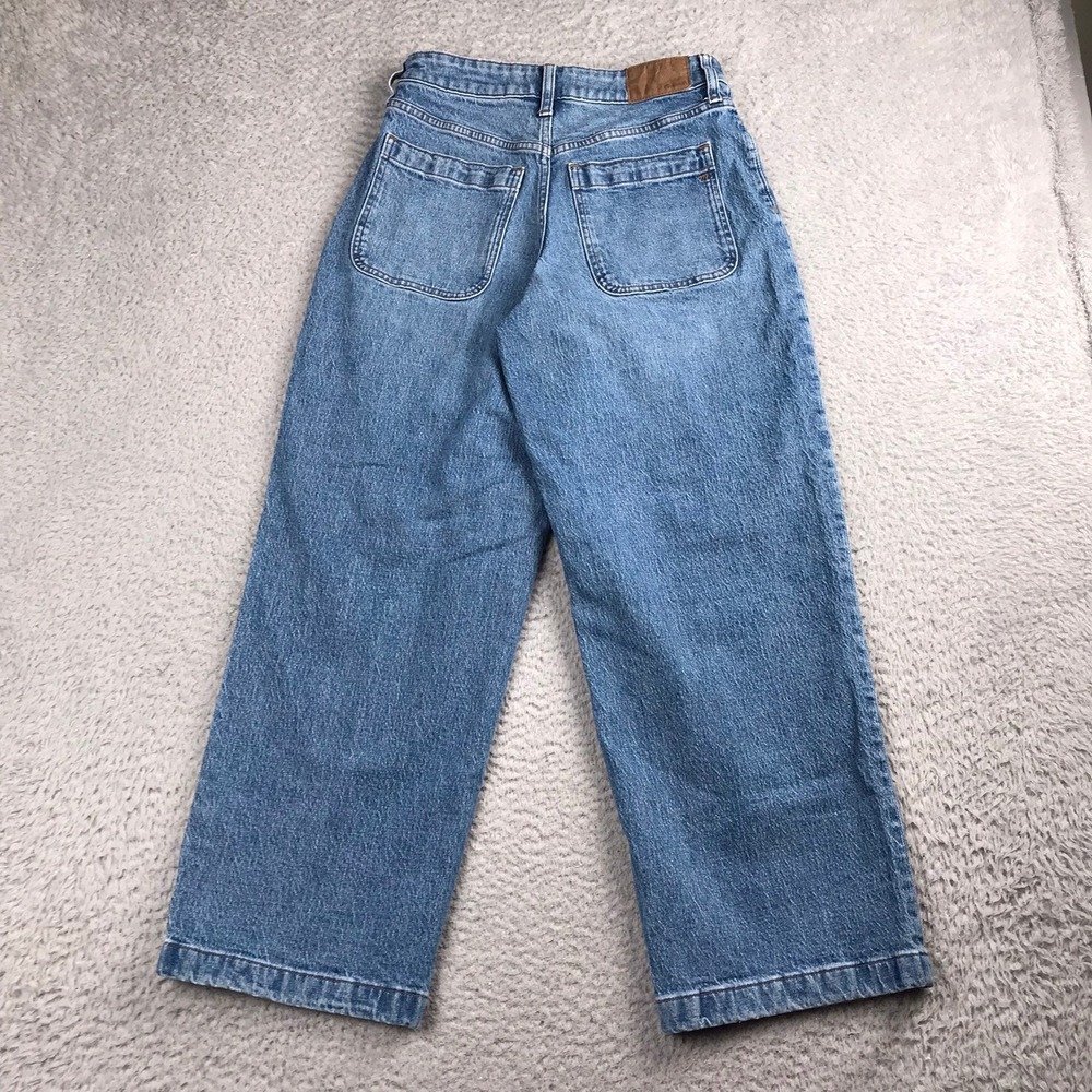 Madewell Curvy Perfect Vintage Wide Leg Jeans Women 27P Blue Patch Pocket Denim - Picture 12 of 14